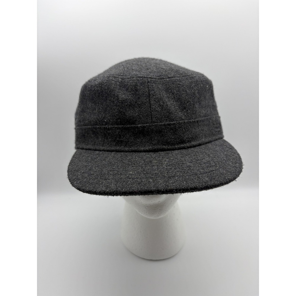 Levi's Hat Army Cap Fitted‎ Gray Wool Blend Logo Mens One Size Winter Casual